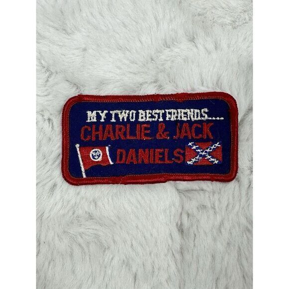 Other - Vintage‎ My Two Best Friends CHARLIE & JACK DANIELS Embroidered Cloth PATCH